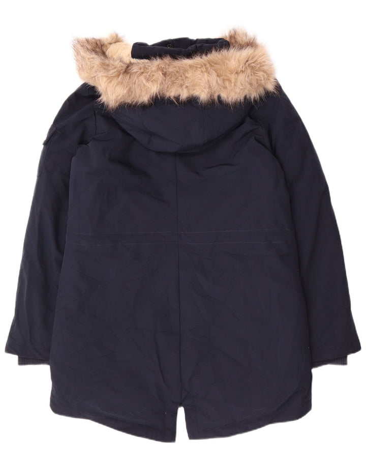 Женская куртка-парка с капюшоном Ralph Lauren UK 10, маленькая, темно-синяя, полиэстер