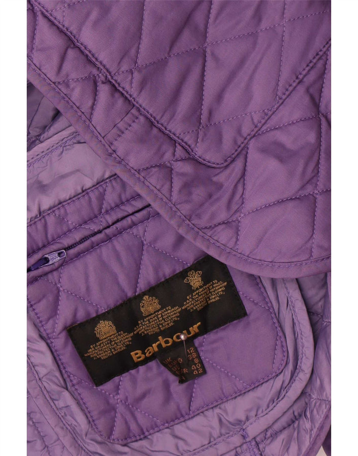 Женская стеганая куртка Barbour UK 12, средний фиолетовый полиэстер
