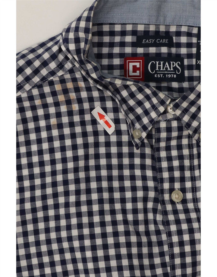 Мужская рубашка Chaps Easy Care XL, темно-синяя, в мелкую клетку, хлопок
