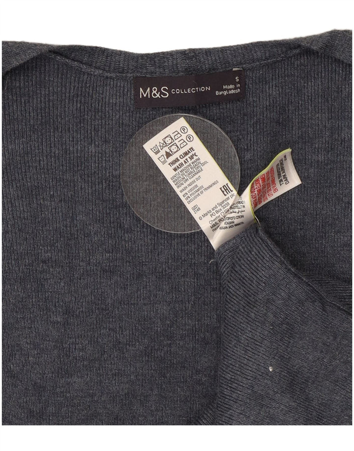 Женский удлиненный открытый кардиган Marks & Spencer UK 10, маленький серый