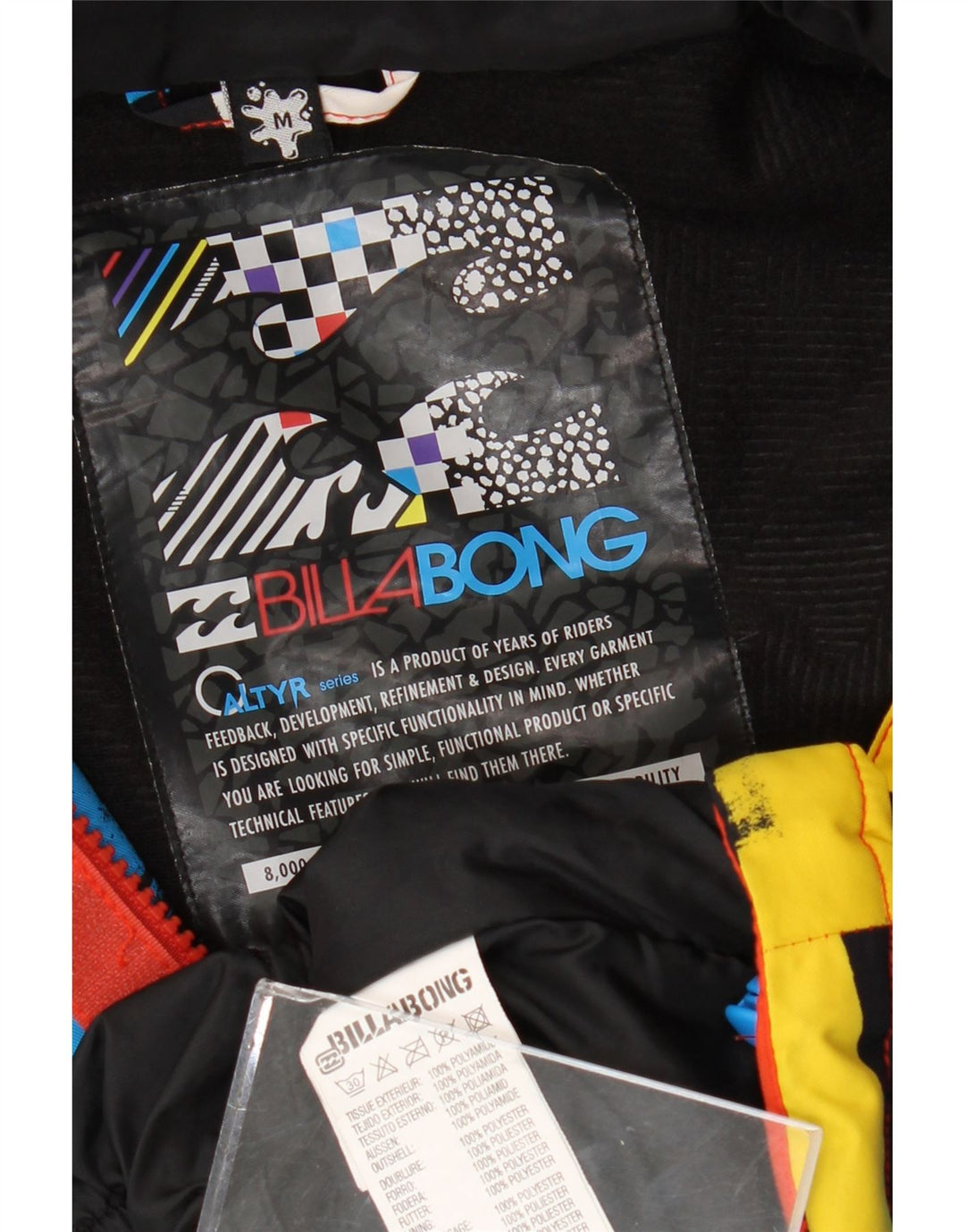 Мужская ветровка Billabong с капюшоном UK 38, средняя разноцветная полоска