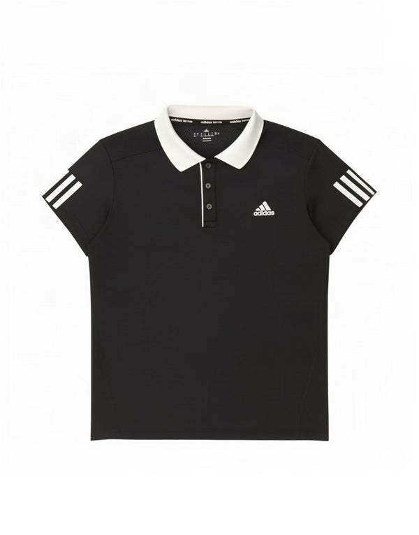 Женская рубашка поло Adidas Climacool UK 16/18, большая черная с цветными блоками