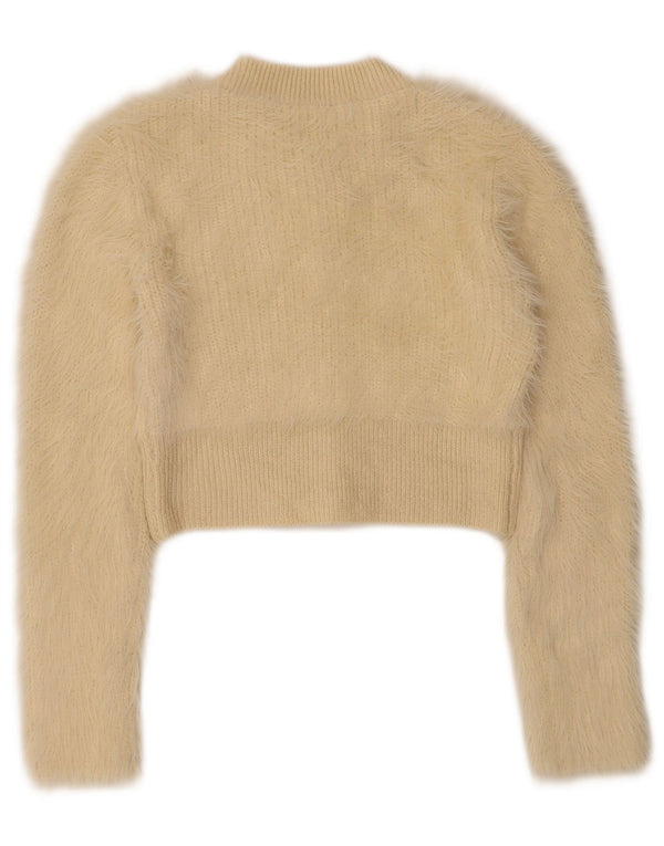 Женский укороченный кардиган Zara UK 8, маленький бежевый полиэстер