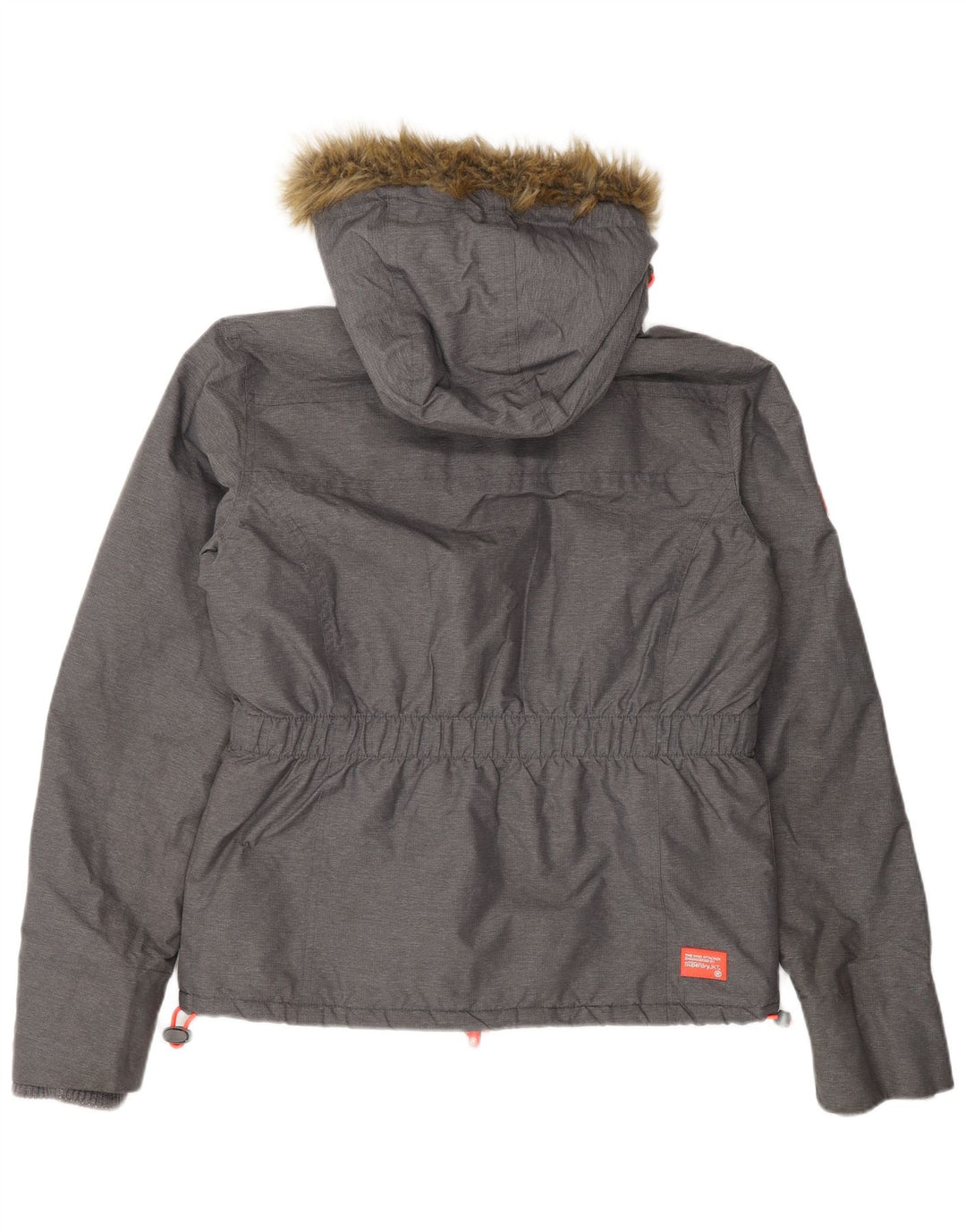 Женская ветровка с капюшоном Superdry UK 16, большой серый нейлон