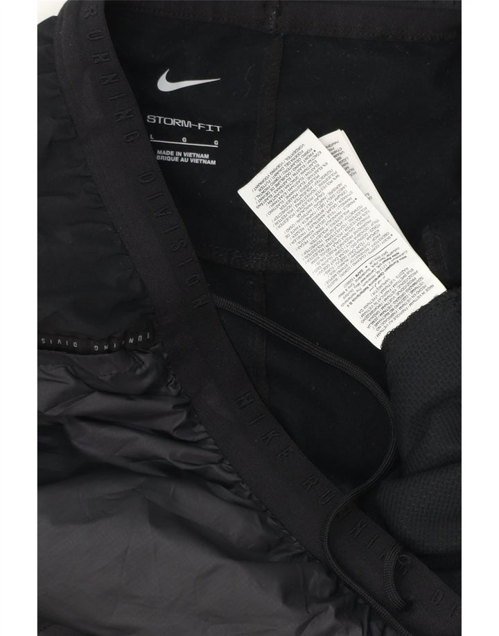 Мужские спортивные брюки NIKE Storm-Fit, большие черные полиэстер с цветными блоками