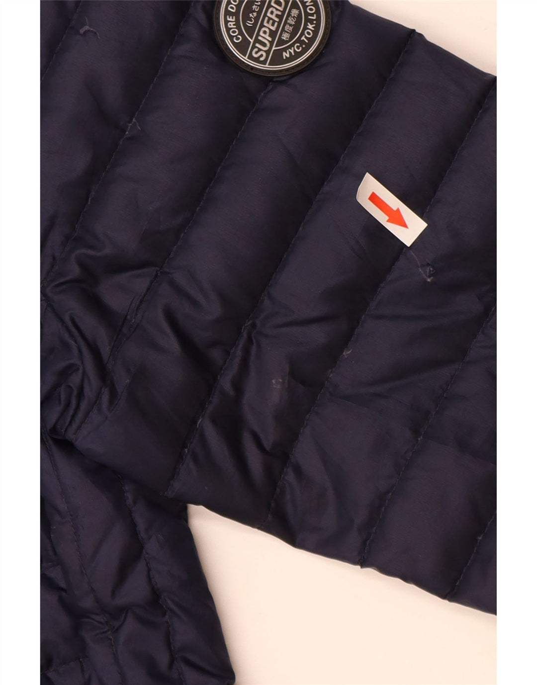 Женская утепленная куртка с капюшоном Superdry UK 14, средний темно-синий, полиэстер
