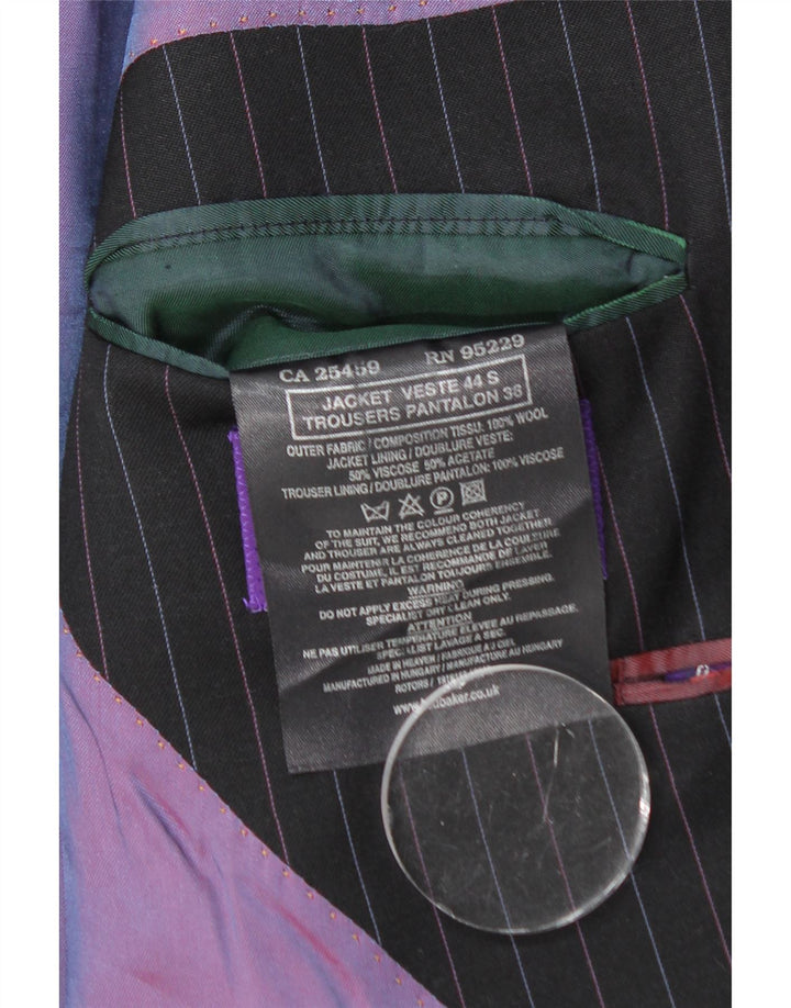 Мужской пиджак с 2 пуговицами TED BAKER UK 44 2XL, черная шерстяная полоска в тонкую полоску