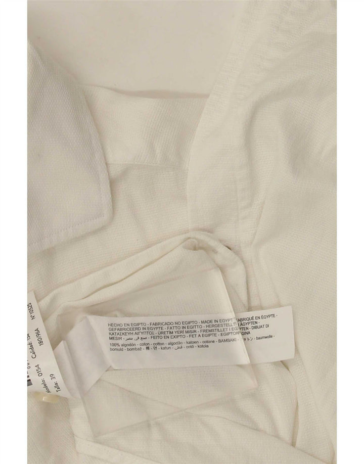 Мужская рубашка Massimo Dutti, размер 39, средний белый хлопок, размер 39