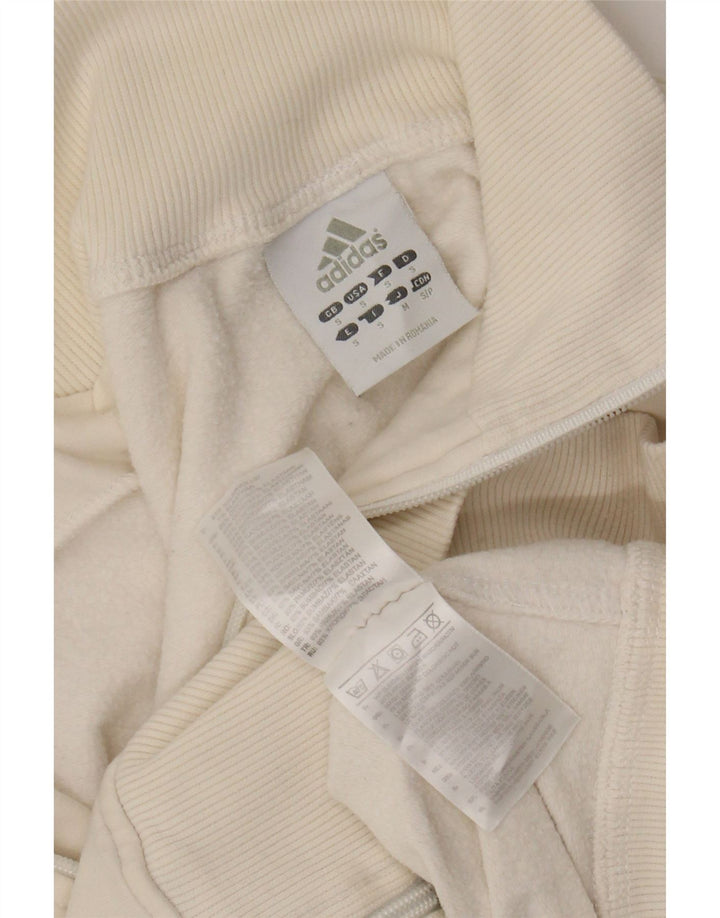 Женский укороченный спортивный костюм ADIDAS, верхняя куртка UK 10, маленький белый хлопок