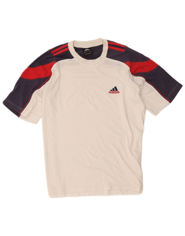Мужская футболка ADIDAS Top UK 40/42, средний белый хлопок с цветными блоками