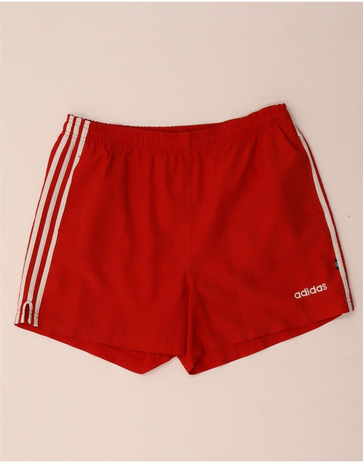 Мужские спортивные шорты Adidas из полиэстера в красную полоску среднего размера
