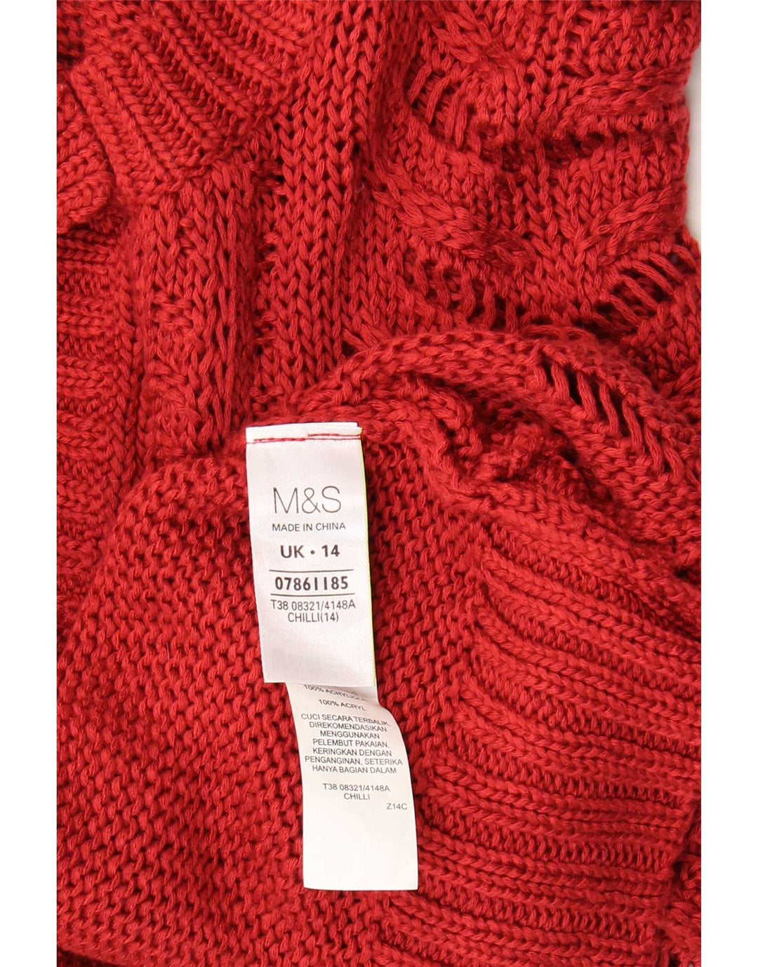 Женский кардиган с короткими рукавами Marks & Spencer UK 14, большой красный