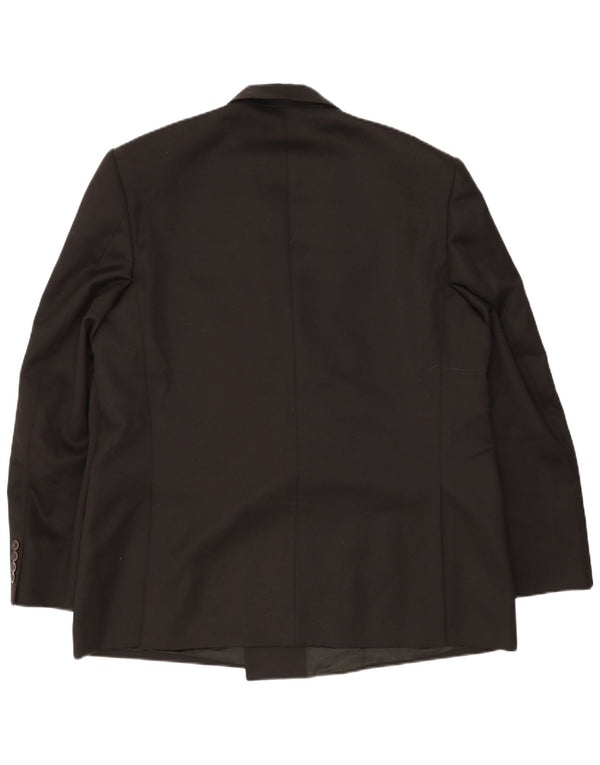 Мужской двубортный пиджак Angelico IT 58 4XL черный шерстяной