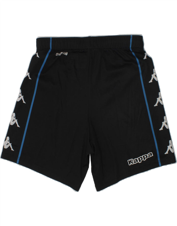 KAPPA Boys Graphic Sport Shorts 7-8 Years Black Polyester Vintage Kappa and Second-Hand Kappa from Messina Hembry 