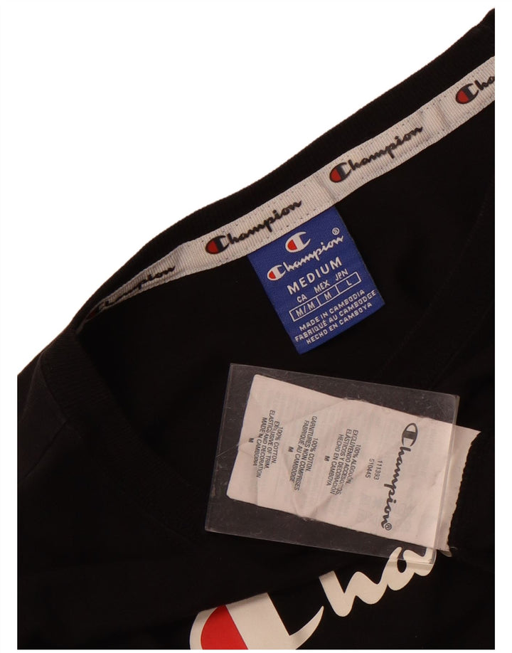 Женская футболка с рисунком CHAMPION Top UK 12, средний черный хлопок