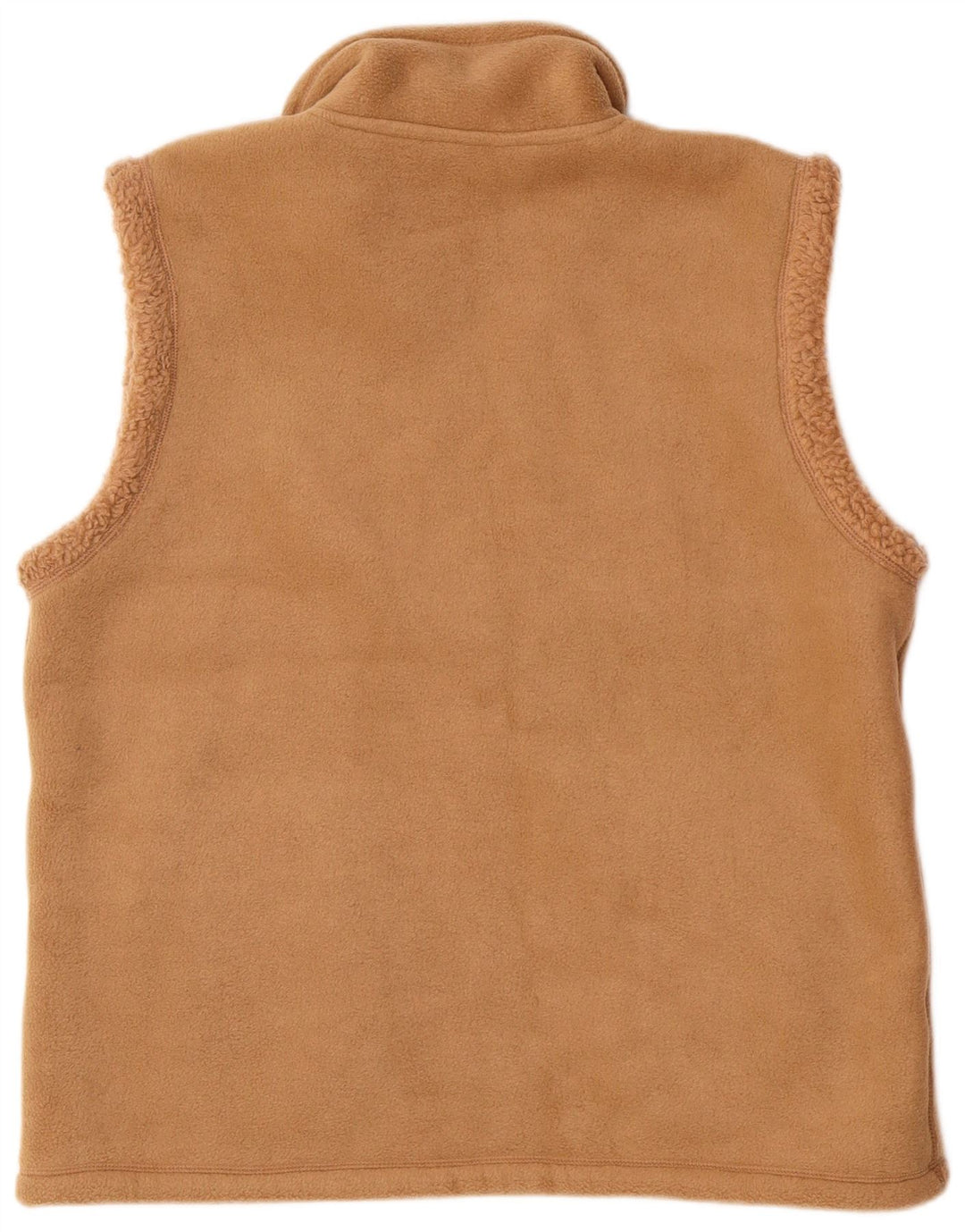Винтажный мужской флисовый двусторонний жилет UK 38, средний бежевый полиэстер