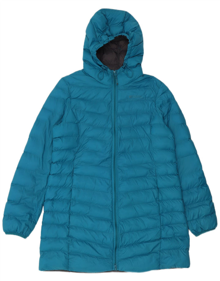 Женское длинное стеганое пальто Mountain Warehouse UK 16, большой синий нейлон