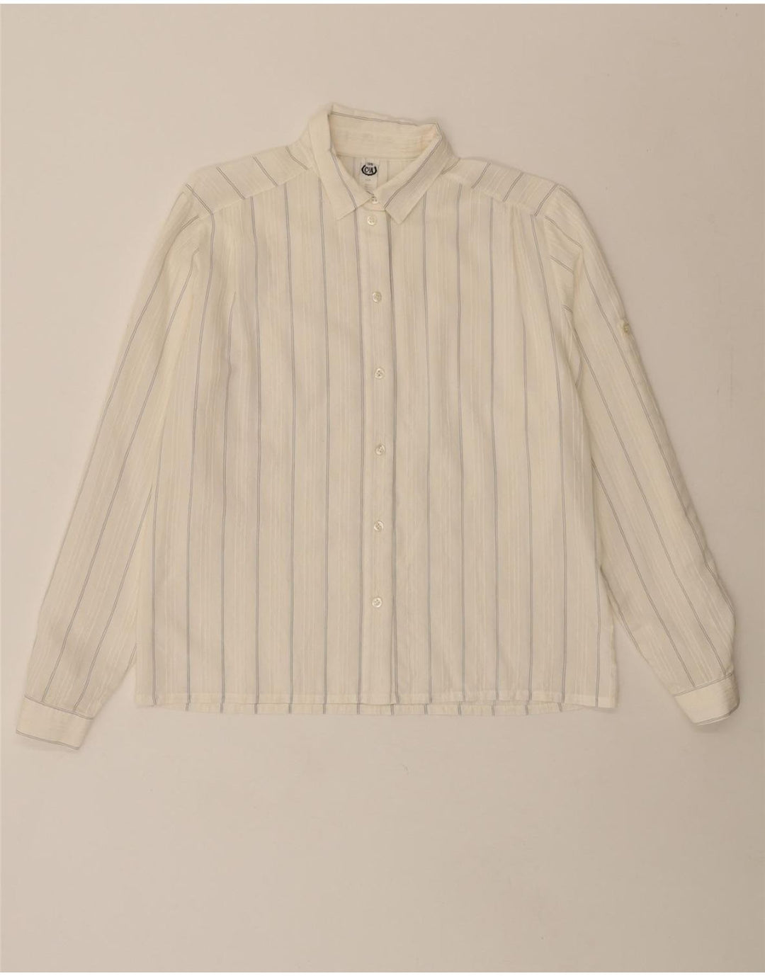 C&A Womens Shirt Blouse EU 38 Medium White Striped Viscose Vintage C&A and Second-Hand C&A from Messina Hembry 