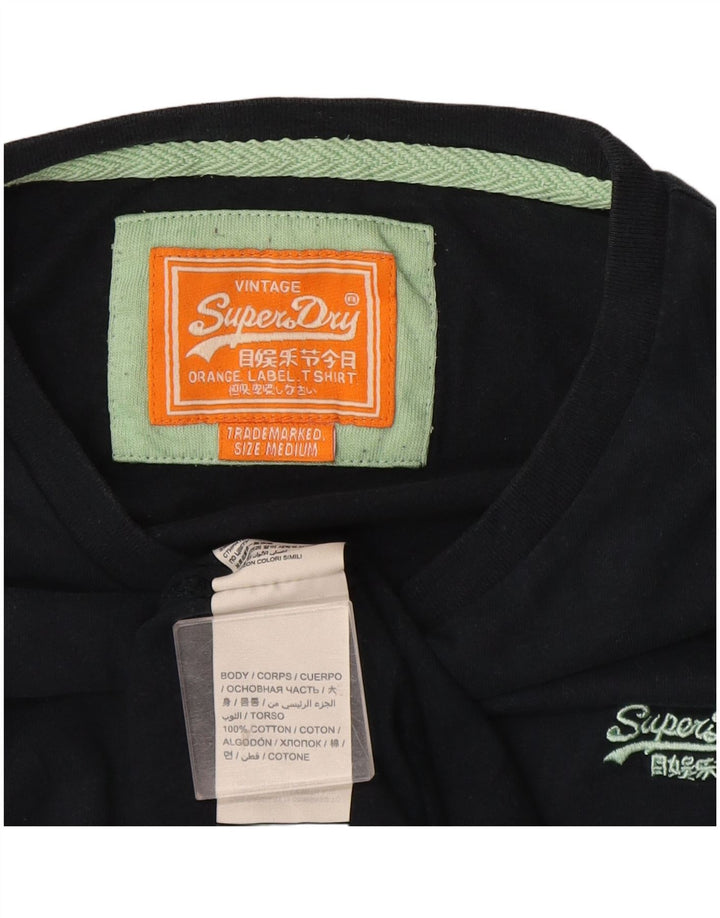 Мужская футболка Superdry Top среднего размера, темно-синяя, хлопок