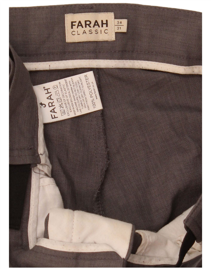 Мужские брюки чинос Farah Regular W34 L31, серый полиэстер