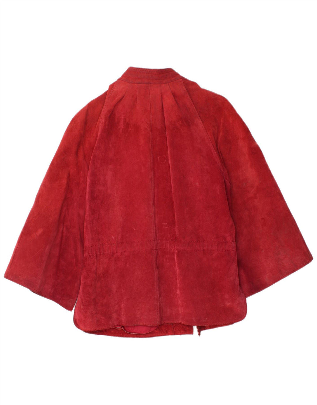 Винтажная женская замшевая куртка с рукавом 3/4 IT 44, средний красный