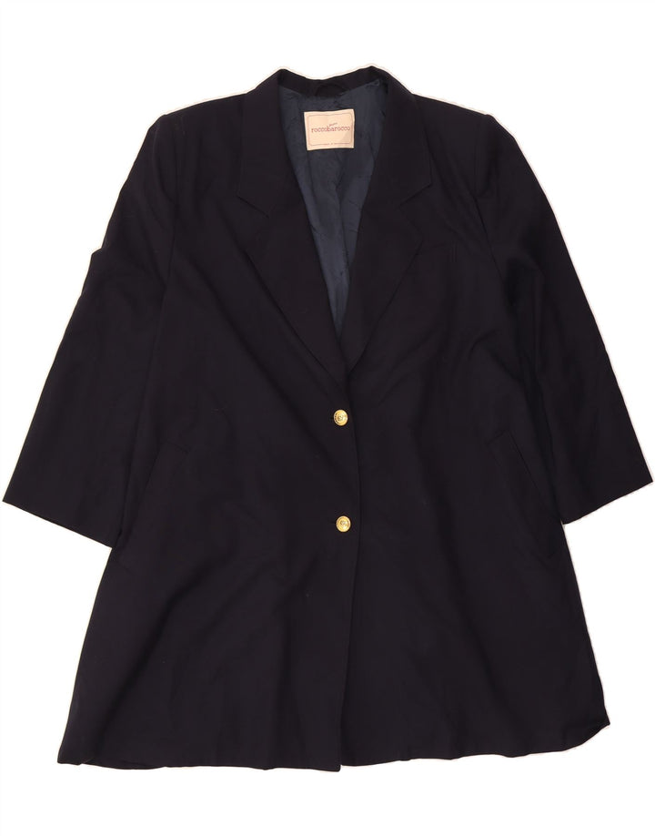 ROCCOBAROCCO Womens Overcoat UK 20 2XL Navy Blue Vintage Roccobarocco and Second-Hand Roccobarocco from Messina Hembry 