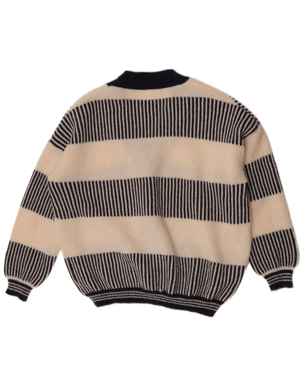 Винтажный женский кардиган-свитер UK 18 XL темно-синий в полоску