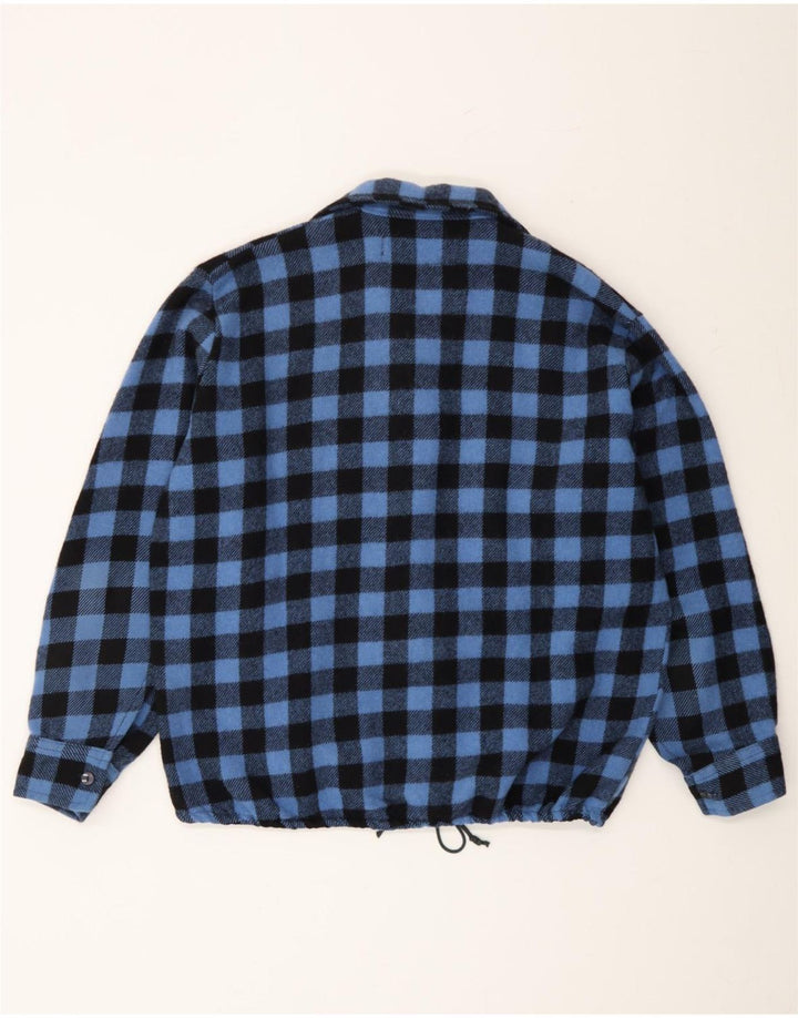 VINTAGE Mens Bomber Jacket UK 38 Medium Blue Check Vintage Vintage and Second-Hand Vintage from Messina Hembry 