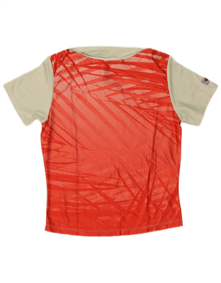 Женская футболка с рисунком Nike Top UK 10/12, средний красный полиэстер с цветными блоками