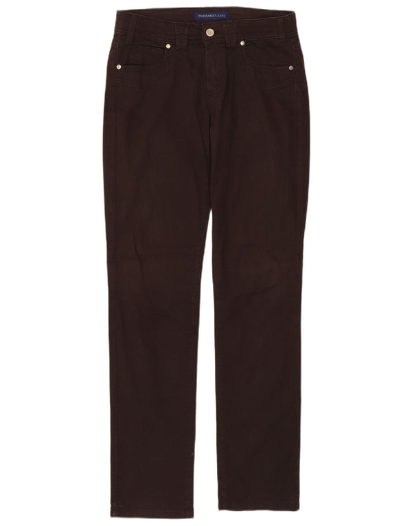 Trussardi Женские повседневные брюки узкого кроя W27 L31 Коричневые хлопковые