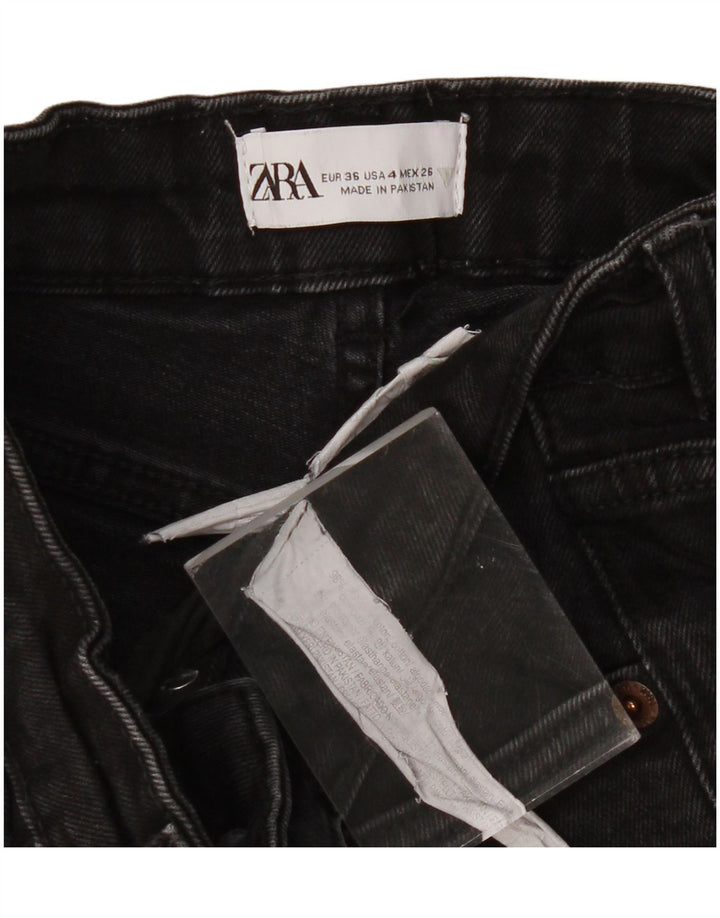 Женские укороченные джинсы ZARA EU 36 XS W26 L23, черный хлопок