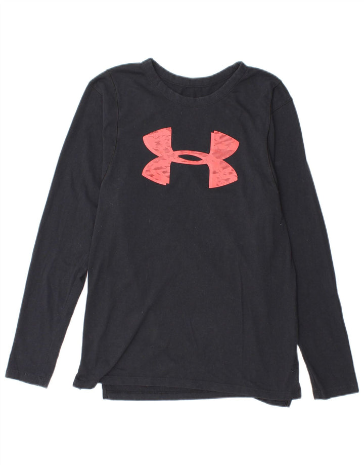 Женский топ с рисунком Under Armour с длинным рукавом UK 10, маленький темно-синий