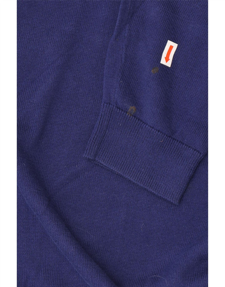 REISS Мужской джемпер с v-образным вырезом, большой синий хлопковый свитер