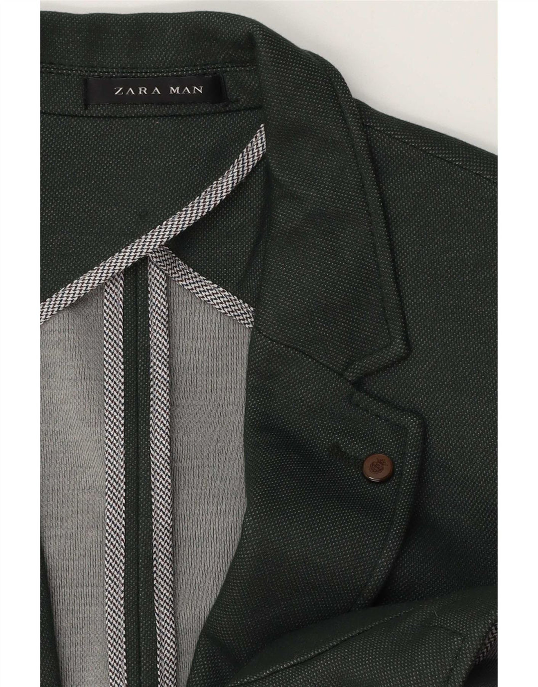 Мужской пиджак Zara на 2 пуговицах UK 38, средний зеленый
