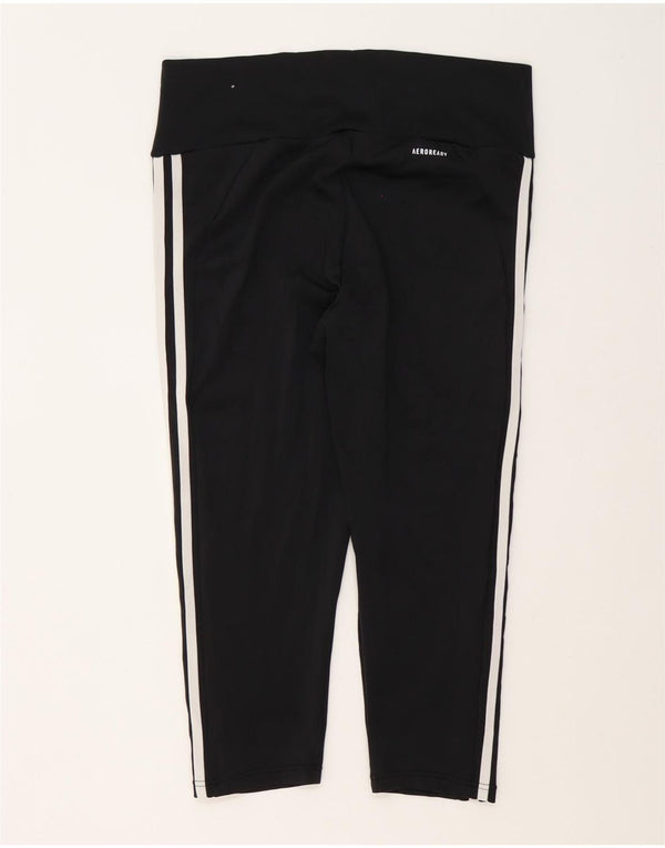 Женские леггинсы-капри Adidas Aeroready UK 16/18, большой черный полиэстер