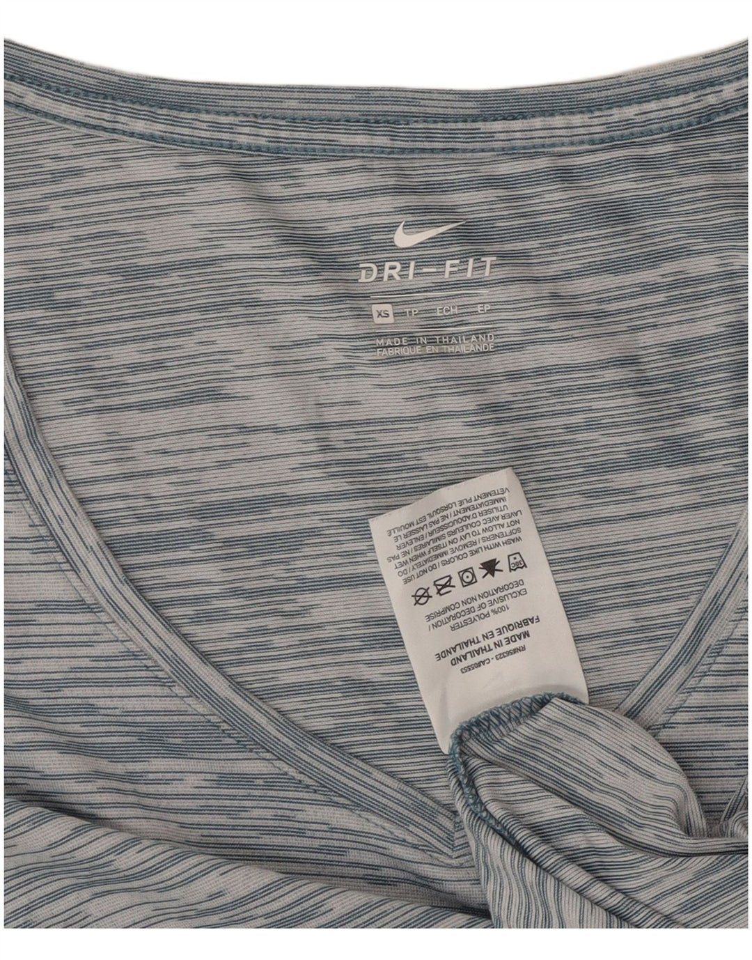 Женская футболка свободного покроя Nike Dri Fit UK 6 XS, полиэстер в синюю полоску