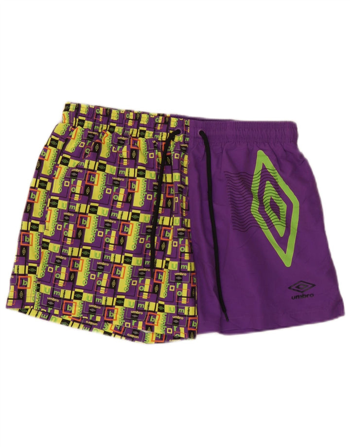 Мужские шорты для плавания Umbro с рисунком, большие фиолетовые, из полиэстера с геометрическим рисунком