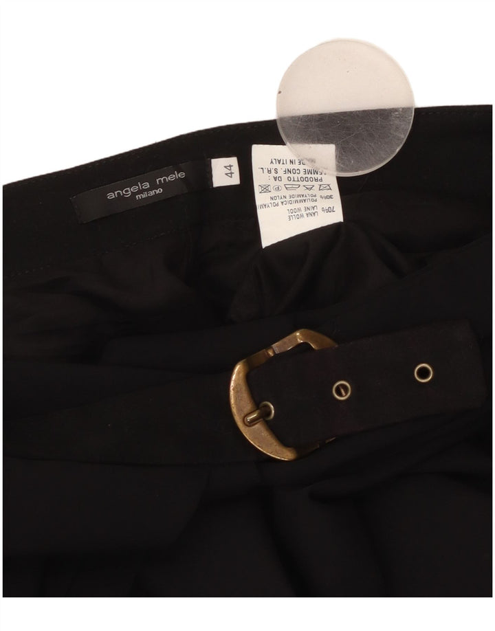ANGELA MELE Женская юбка с запахом IT 44 Medium W30 Черная шерсть