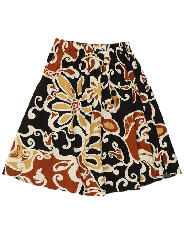 ВИНТАЖНАЯ женская юбка-трапеция W28, средний разноцветный цветочный принт