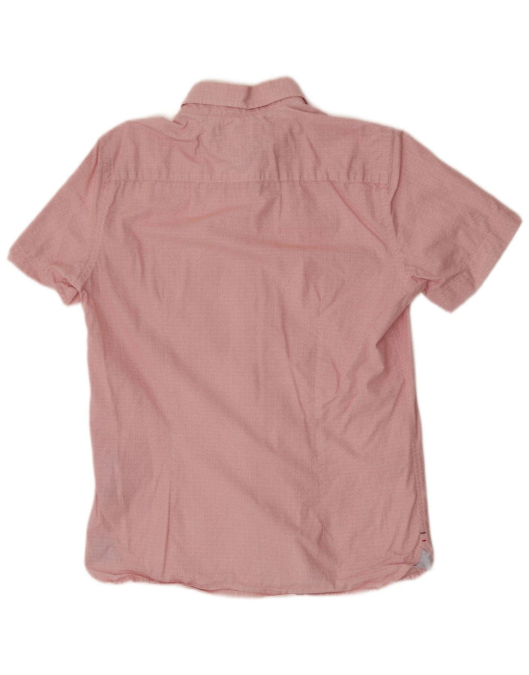 Tommy Hilfiger Мужская рубашка приталенного кроя с коротким рукавом, хлопковая ткань среднего красного цвета в крапинку