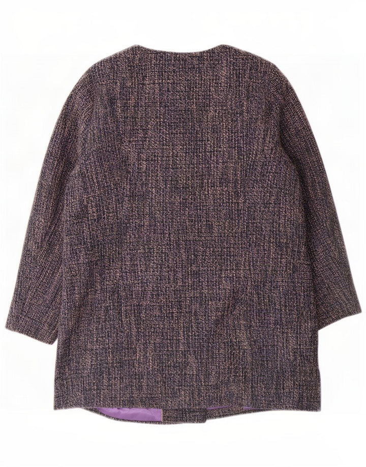 Женское классическое пальто Marks & Spencer UK 18 XL синего цвета с крапинками из полиэстера