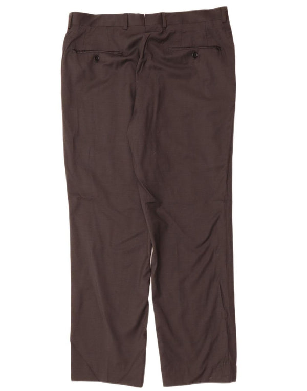 Мужские прямые костюмные брюки MASSIMO DUTTI EU 42, большие W32 L32, черные шерстяные