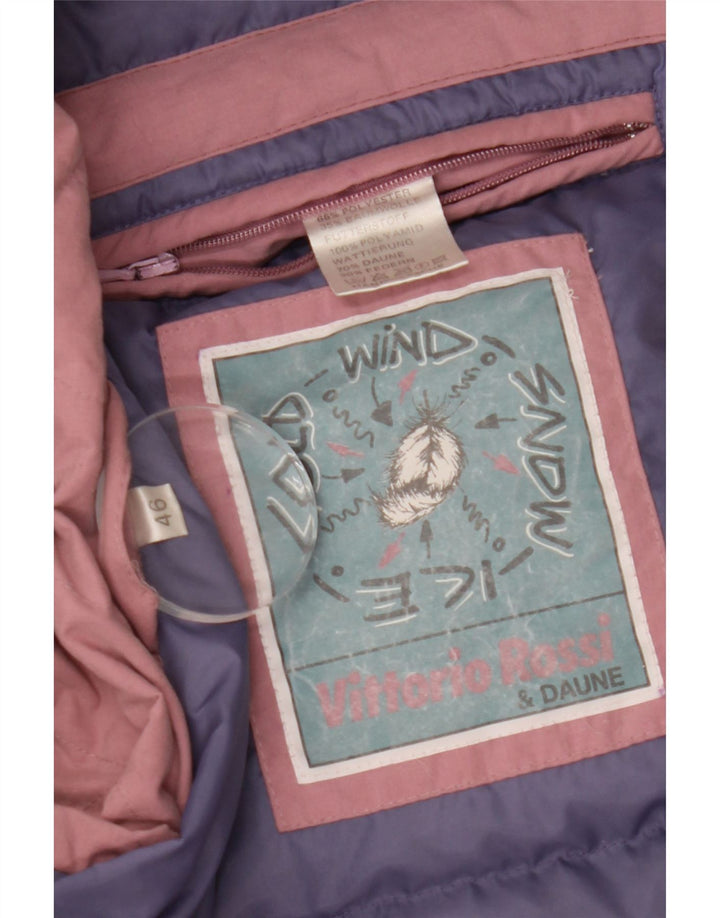 ВИНТАЖНАЯ женская утепленная куртка оверсайз EU 46 XL розового цвета из полиэстера