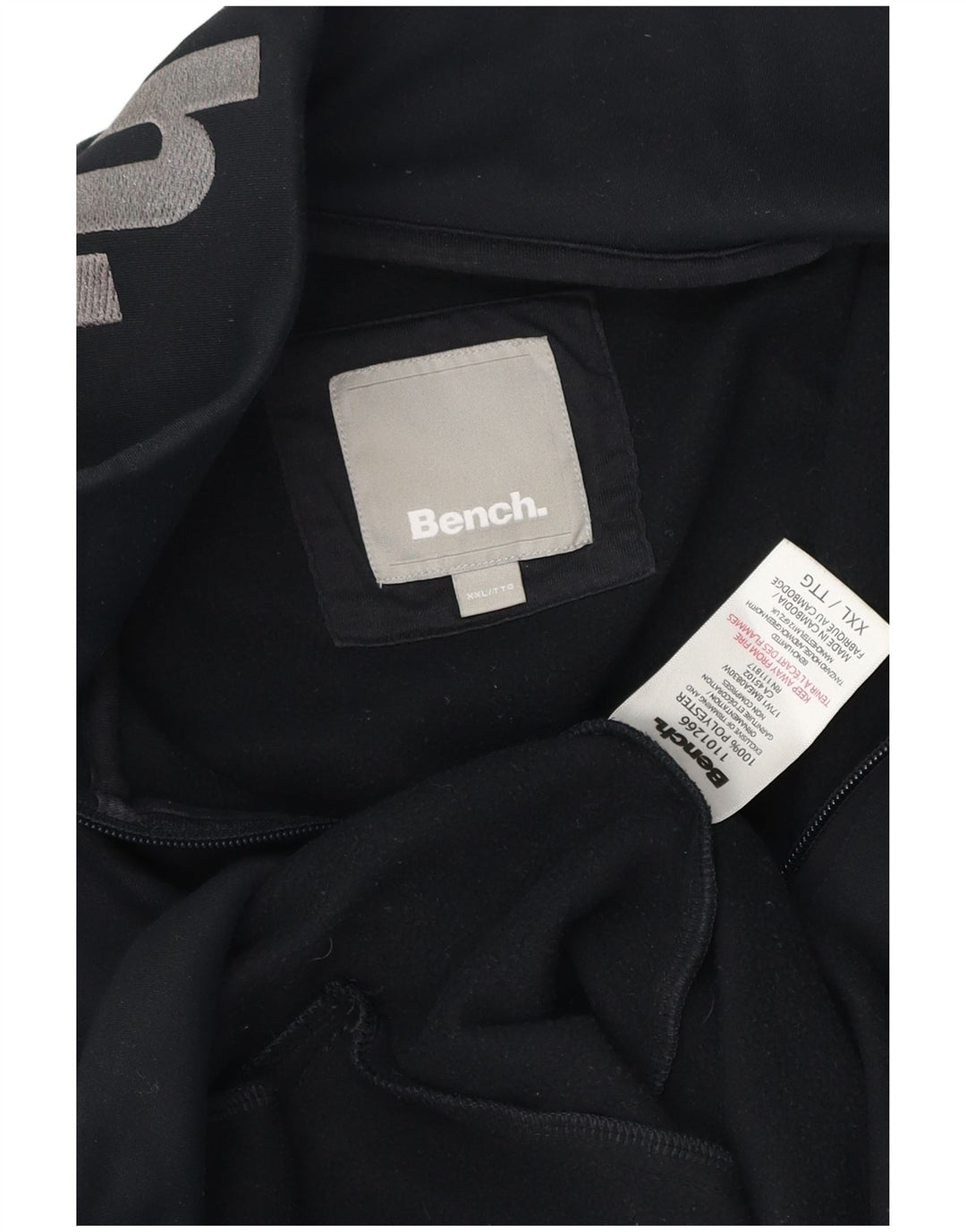 Мужской спортивный костюм с рисунком Bench, верхняя куртка 2XL, черный полиэстер