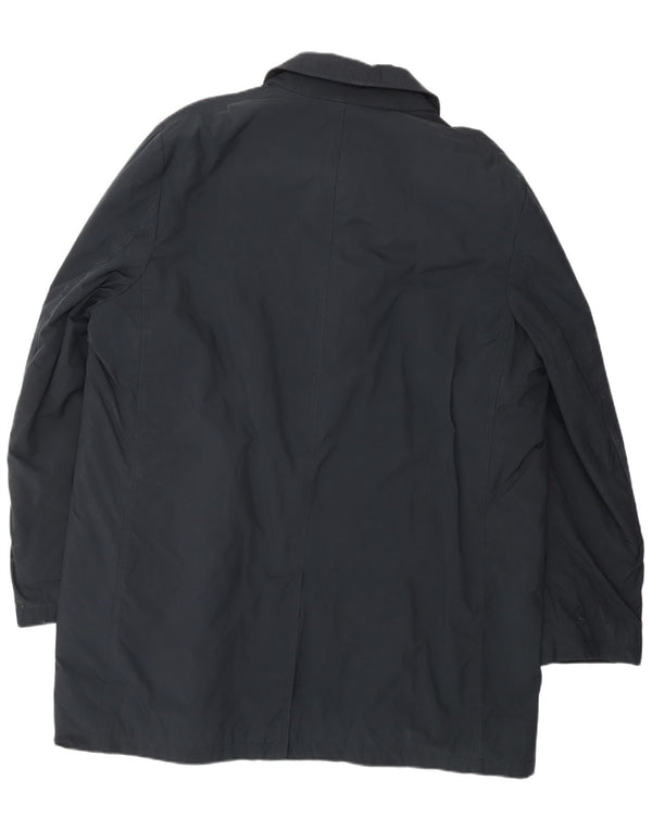 BORSALINO Мужское пальто IT 56 3XL Темно-синий Полиэстер Классический