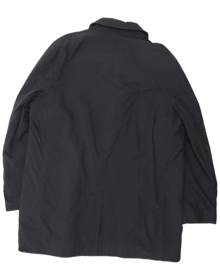 BORSALINO Мужское пальто IT 56 3XL Темно-синий Полиэстер Классический