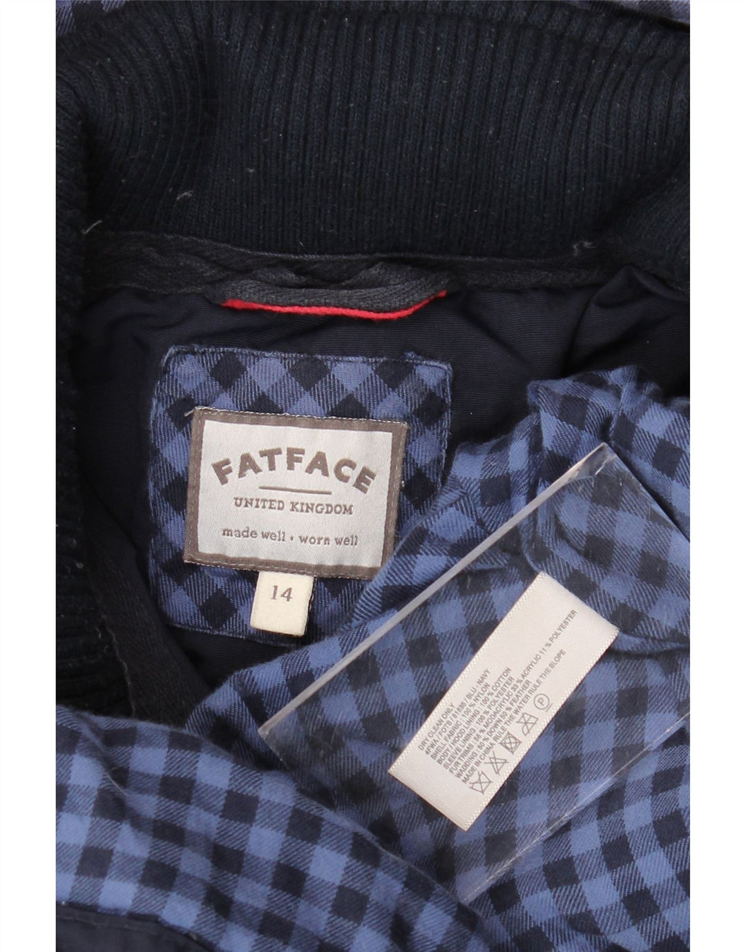 Женская парка с капюшоном Fat Face UK 14, средний темно-синий нейлон