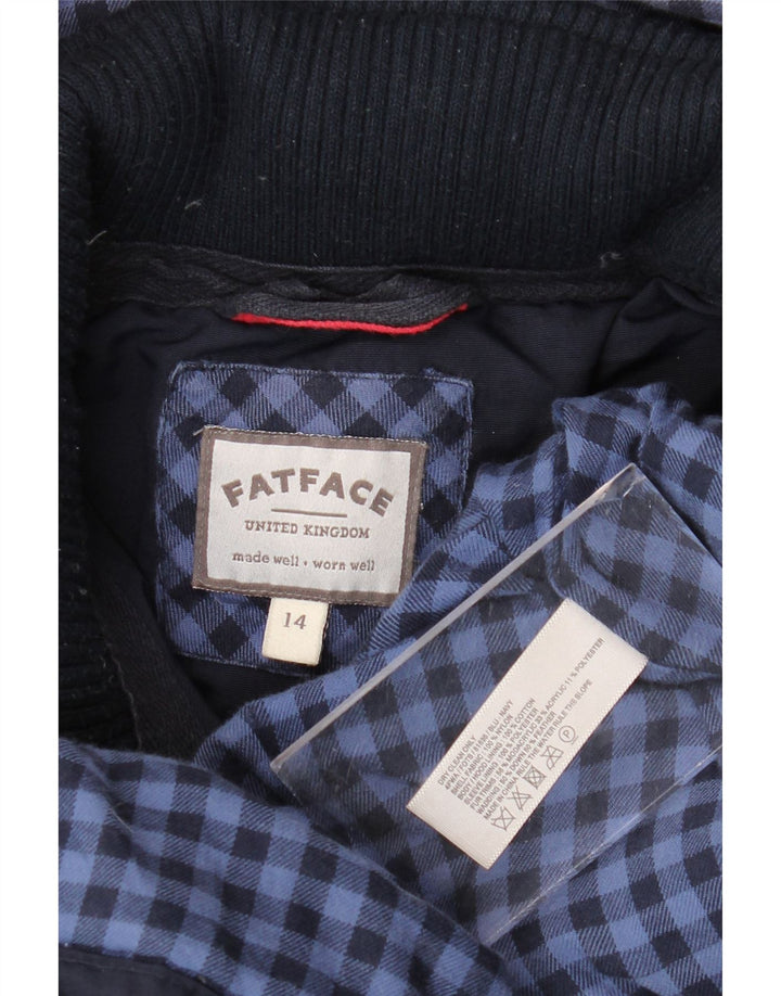 Женская парка с капюшоном Fat Face UK 14, средний темно-синий нейлон