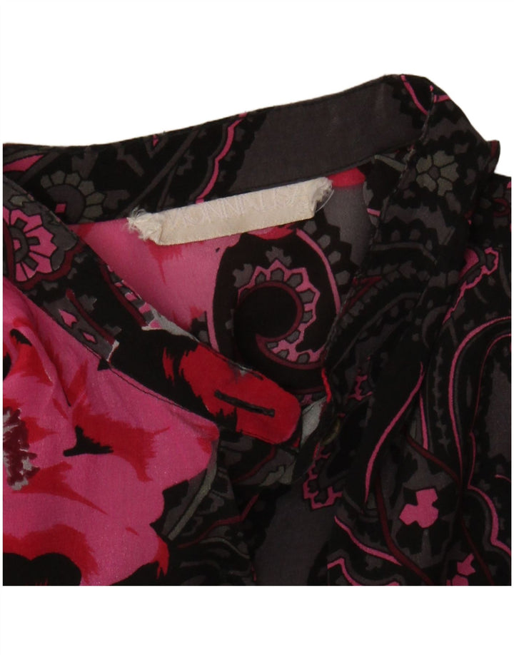 MONNALISA Womens Shirt Blouse UK 12 Medium Black Floral