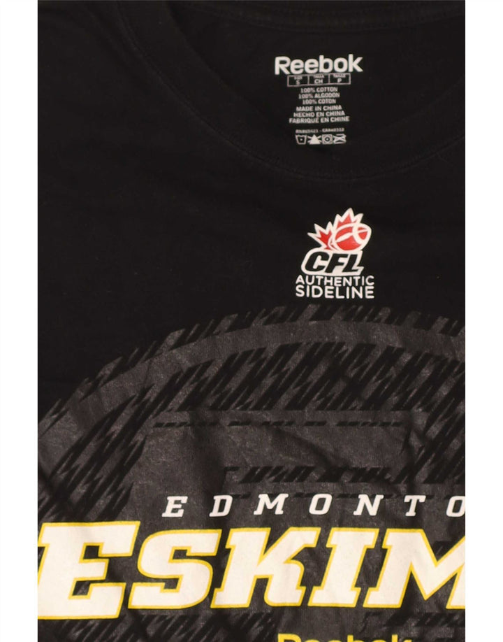 Мужская футболка Reebok Regular с графическим рисунком, маленький черный хлопок